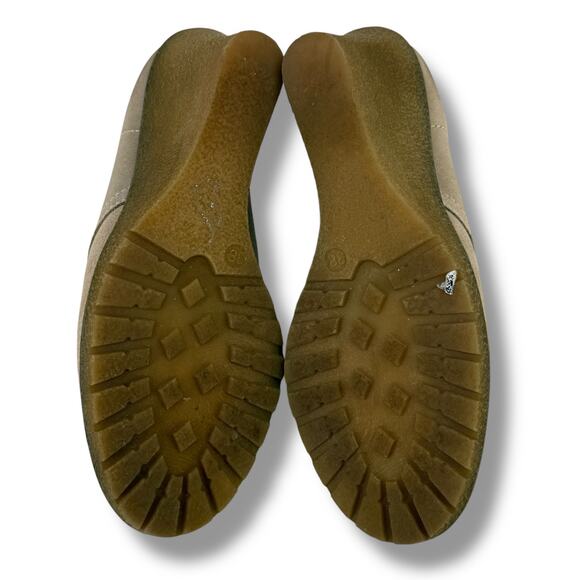 Boden Suede Wedge Ankle Boots Womens Size 38 7 7.5 Beige Lace Up Chukka - Picture 10 of 11